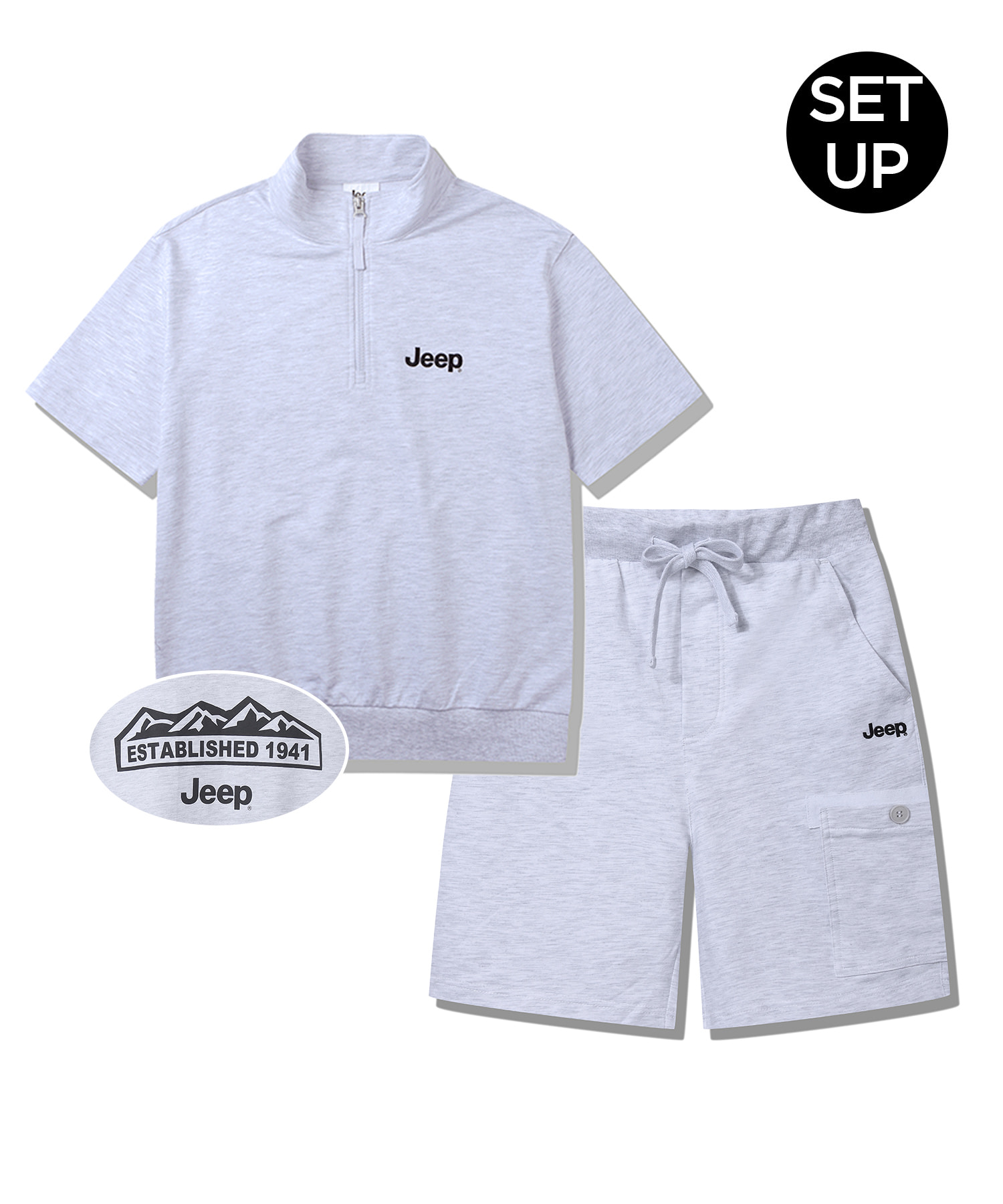 [SET]Half Zip-Up M-Logo Classic T-shirt  (JP5TSU170MW)